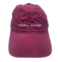 Tommy Hilfiger Hat Cap Strap Back Adult Mens Womens Burgundy Red Cotton Stitched - £26.76 GBP