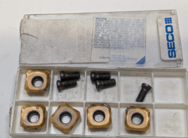 Pack of 5 USED SECO Carbide Inserts &amp; Screws SEMX 1204AFTN-ME12 Grade F40M - $24.74