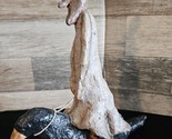 Witch Riding A Crow Resin Figurine - Primitive Halloween Decor - £26.62 GBP