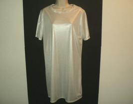 Yansi Fugel Dress Size M Silver-Mint Green Knee Length Short Sleeves Mad... - £18.84 GBP