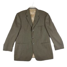 J FERRAR Wool Blend Tweed 3-Button Blazer Men&#39;s 44R Suit Jacket Sport Coat Brown - £18.32 GBP