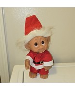 Vintage 1985 DAM Troll In Christmas Outfit With Santa Hat 9.5&quot; inch Denm... - $77.01 CAD