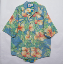 Vtg Paradise Beach Club Mens L XL Reverse Print Floral Hawaiian Aloha Sh... - $23.69