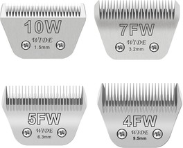 AAA 10W+7Fw+5Fw+4Fw Wide Blades For Dog Grooming, Compatible With Ainds, Oster A - $139.98