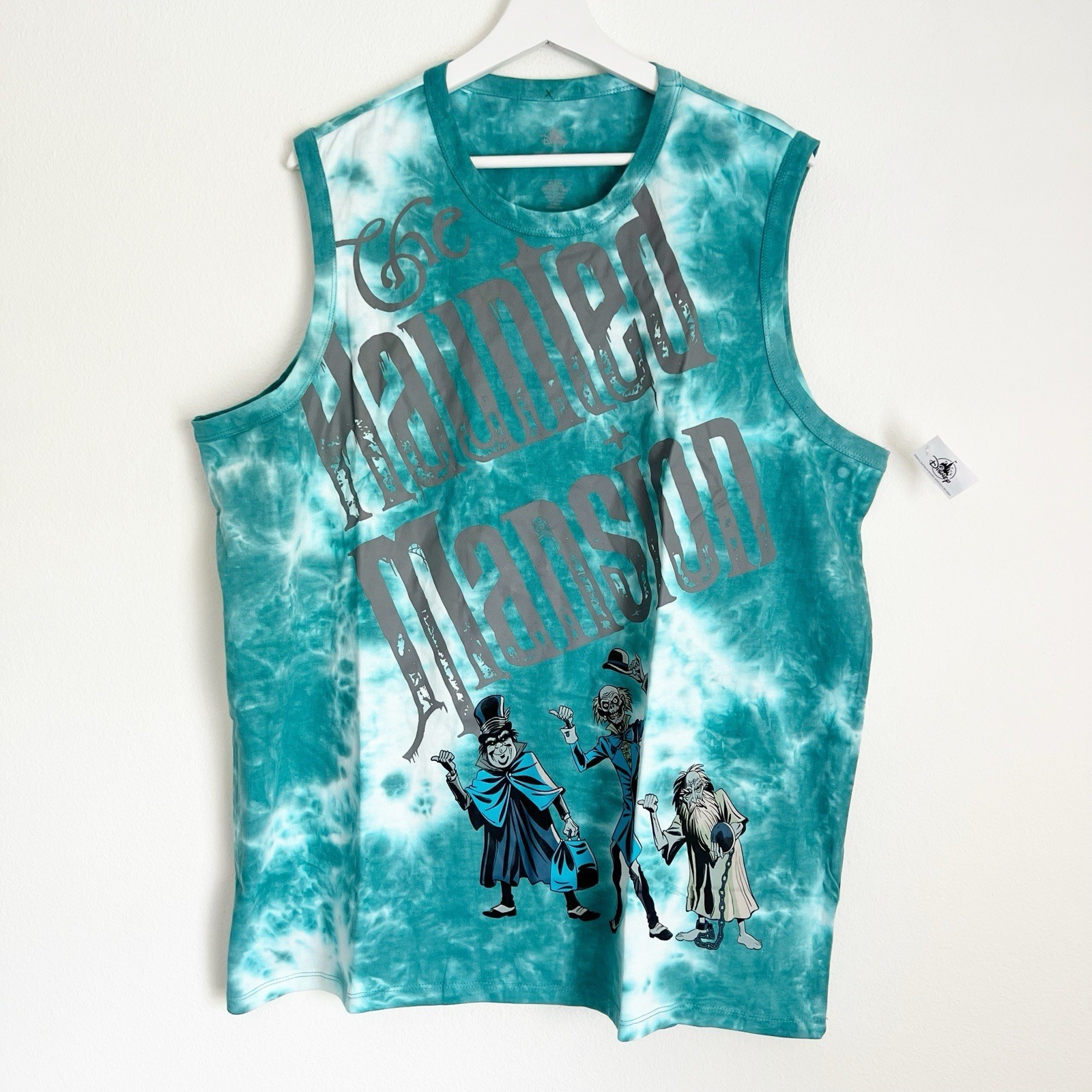 NWT Disney Parks Haunted Mansion Tie-Dyed Tank Top Shirt Green Ghosts XL - $29.99