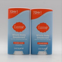 2 Pack Lume Solid Stick Deodorant Unscented Body Pits Feet Privates - £22.38 GBP
