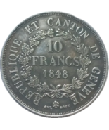 1848 Genf 10 Francs Commemorative - &quot;Post Tenebras Lux&quot; Kantonale Hommage - $18.55 CAD