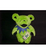 12&quot; Lime Green Jointed Grateful Dead Plush Bear With Tags 1990 Liquid Bl... - £77.84 GBP