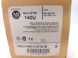 Allen Bradley Circuit Breaker 140U-H6C3-D10-B Ser B New Us SUPPLIER12/53/ - $925.96