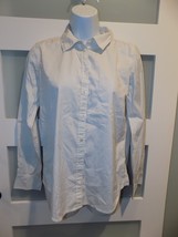 J. Jill Stretch White W/Gray Striped Button up Top Shirt Blouse Women&#39;s XS - $18.00