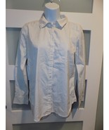 J. Jill Stretch White W/Gray Striped Button up Top Shirt Blouse Women&#39;s XS - $22.46 CAD