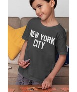 New York City Kids Tee Charcoal T-Shirt Screen-Printed Lennon Youth Shirt - £10.38 GBP