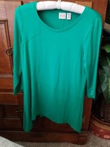 Zenergy by Chico&#39;s Women&#39;s Size 0 Green 3/4 Sleeve T-Shirt Top - £17.51 GBP