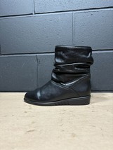 Toe Warmers Canada Black Leather Slip On Winter Boots Wmns Sz 6.5 - £23.89 GBP