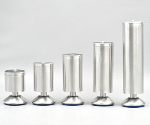 Bluemoona 4 pcs - Furniture Cabinet Adjustable Stainless Steel Cabinet Metal Leg
