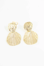 Gold Shell Drop Earrings - £22.55 GBP