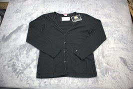 Dickies Shirt Mens S Black Long Sleeve Button Up Cardigan Medical Uniform Top - £18.34 GBP