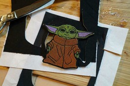 Baby Yoda Mandalorian Meme Star Wars Inspired, Gift Idea Embroidered Patch - £9.40 GBP