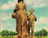 Pioneer Woman Statue - Ponca City Oklahoma - Unused Linen Postcard - P8 - $5.01