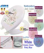 MAXPERKX 17&quot; Embroidery Soft Cushion Toilet Seat - Butterfly Design - £9.45 GBP