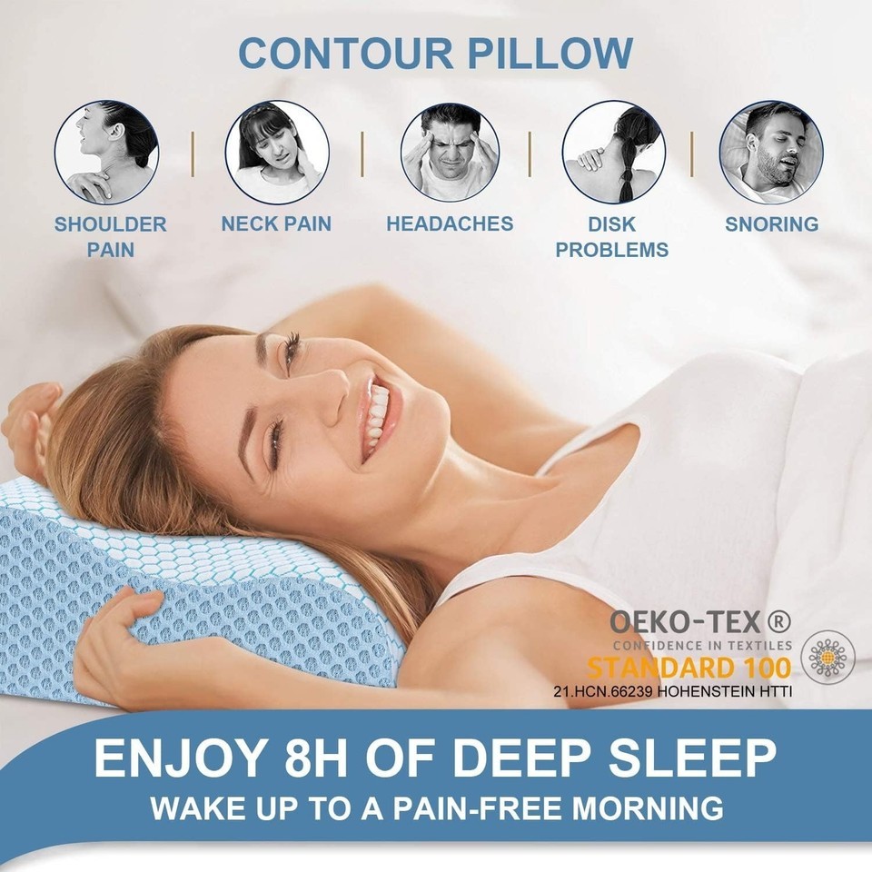 Comfortable Firm Memory Foam Neck Pillow - Machine Washable & Cooling Fabric Item image 6