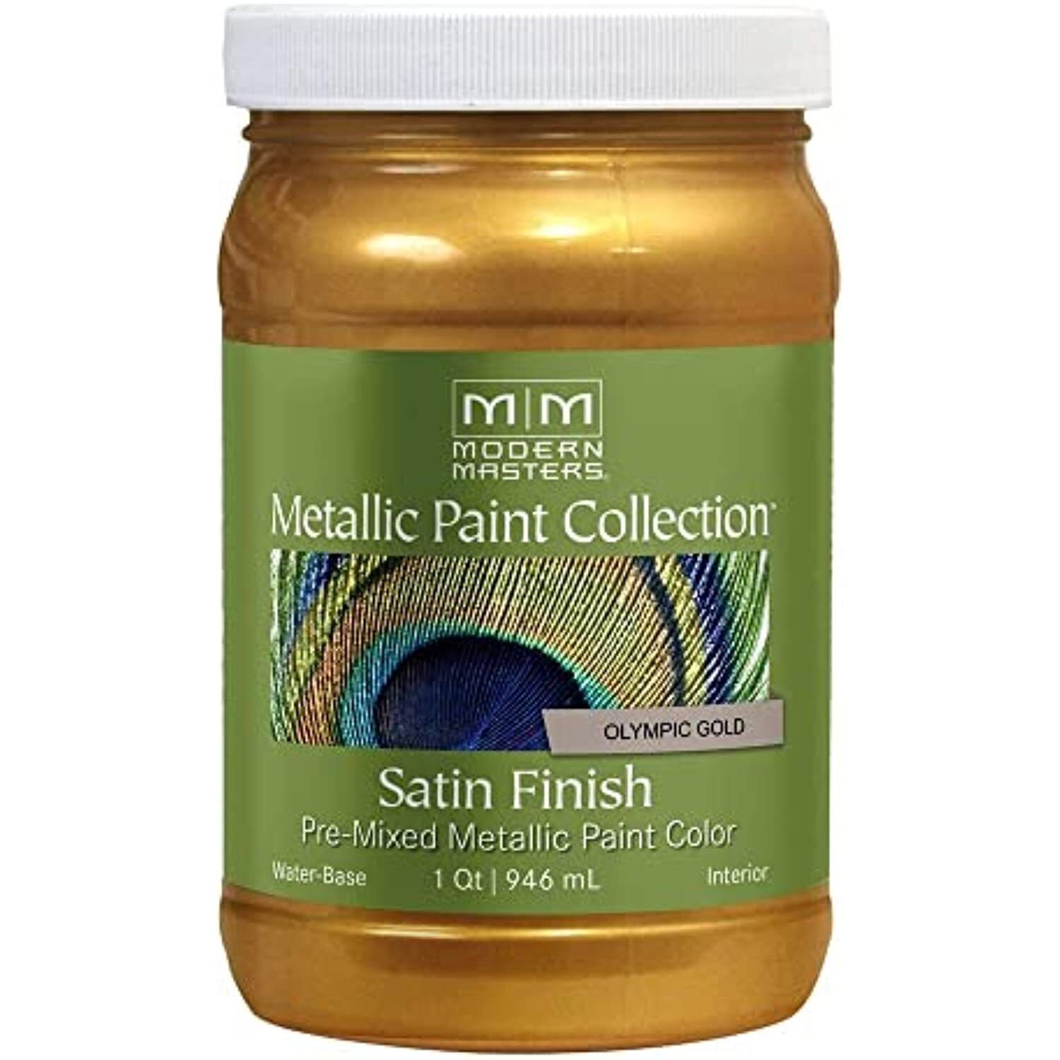 1 qt Modern Masters ME659 Olympic Gold Metallic Paint Collection Water-Based