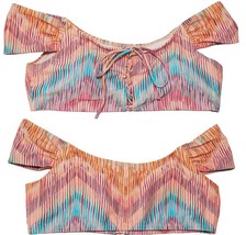 Raisins Orangeorchid Off-The-Shoulder Strappy Lace Front Bikini  Swim To... - $12.86