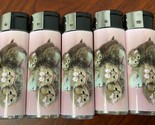 Kittens in Bows Lighters Set of 5 Electronic Refillable Butane Pink - $15.79
