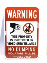 12x18 Metal Sign No Dumping Property Video Surveillance Violators prosec... - $29.00