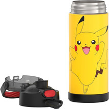 Pokemon Electric Pikachu Thermos 12oz Water Bottle with Straw Yellow - £23.49 GBP