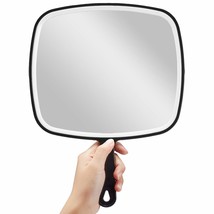 Extra Large Black Handheld Mirror With Handle, Omiro Hand Mirror, 9&quot; W X 12.4&quot; L - £28.88 GBP