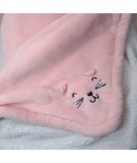 Carter&#39;s Pink Kitty Cat Baby Blanket White Sherpa black Kitten Face Corn... - $705.76 MXN