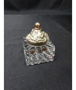 Old Brass Lid and Crystal Glass Inkwell Unmarked No Chips - €16,61 EUR