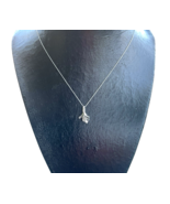 10K White Gold Calla Lily Pendant Necklace | 18" Diamond Accent Floral Design - $119.95