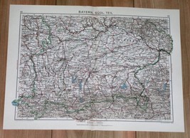 1932 Original Vintage Map Of Southern Bavaria Bayern Munich / Germany - £17.23 GBP