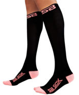 SB SOX Compression Socks 20-30mmHg Unisex Size Large Black with Pink NEW - $25.78 CAD