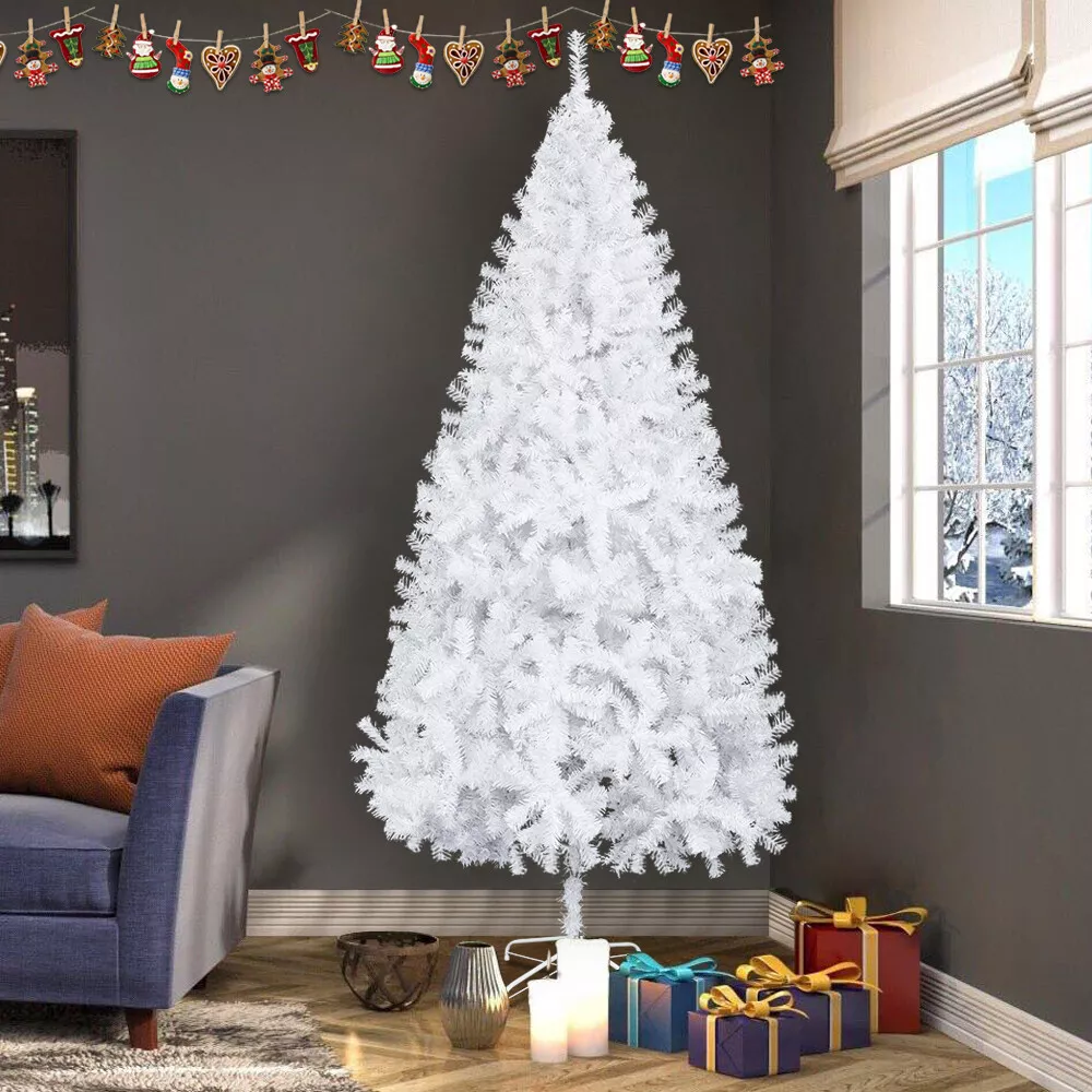 8 FT Artificial Christmas Tree Snow Flocked w/ Stand Holiday Xmas Decor ... - £61.16 GBP