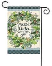 Snowy Wreath Winter Garden Flag - 2 Sided Message, 12.5&quot; x 18&quot; - £15.84 GBP