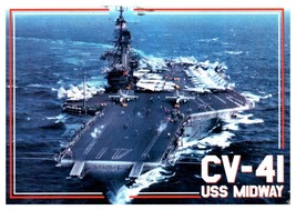 CV 41 USS Midway San Diego Aircraft Carrier Museum Boat Postcard Posted 2014 - £7.73 GBP