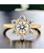 sparkling 1 carat round cut moissanite engagement ring star halo set lab... - €164,17 EUR