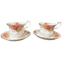 Vintage Royal Albert Old Country Roses Made in England 2 Cups &amp; Saucers - $35.53 CAD