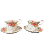 Vintage Royal Albert Old Country Roses Made in England 2 Cups &amp; Saucers - $35.53 CAD