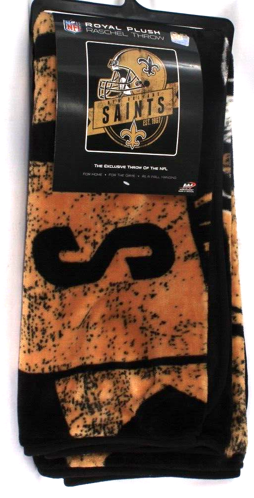 The Northwest Company NFL New Orleans Saints Royal Plush Raschel Throw 50" X 60" - $47.99
