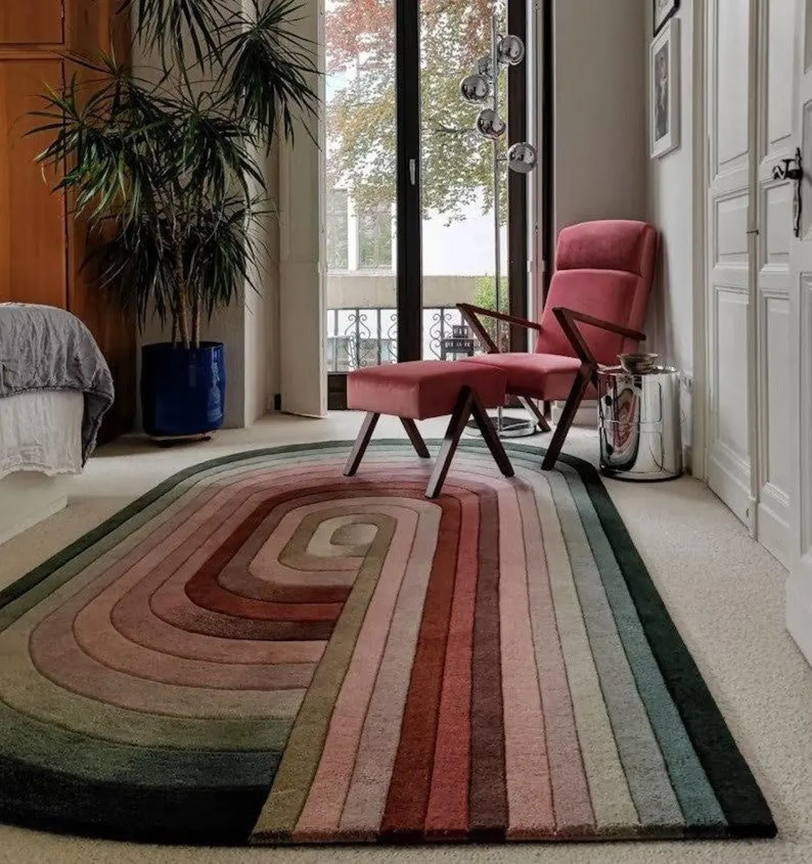 Irregular Shaped Multicolor Rug HandTufted WoolRug Area Rug for Home dec... - $620.00