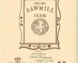 The Inn at Sawmill Farm Menu West Dover Vermont 1996 signed Chef Brill W... - $67.32