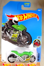 2017 Hot Wheels #42 Hw Moto 4/5 Street Stealth Green/Silver w/Black MC3 Spokes - £6.26 GBP