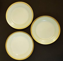 Noritake Nippon Bone China Salad Plate LOT Matte Gold Green Porcelain Bl... - $29.62