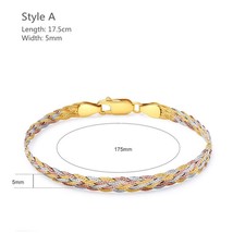 Ashion s925 silver weave soft bracelet women three color six thread 5mm width bracelets thumb200