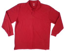 LL Bean Men&#39;s Long Sleeve  Pullover Polo Shirt XXL Tall Red - £12.64 GBP