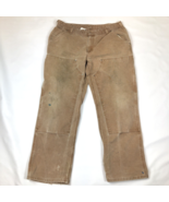 Carhartt Womens Double Knee Duck Canvas Work Pant Brown Tag Size 18x32 - $49.49